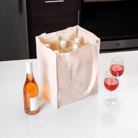 Canvas Wine Tote {3}