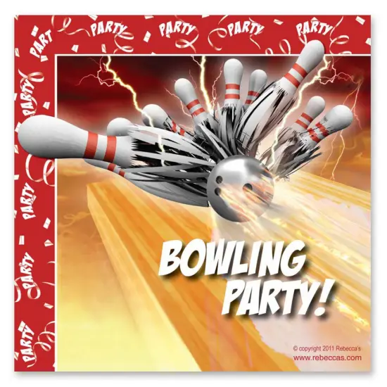 Bowling Thunder Party Luncheon Napkins - 6 1/2 inc | Luncheon with Perfectly Styled Napkins | Raheev&reg; {2}