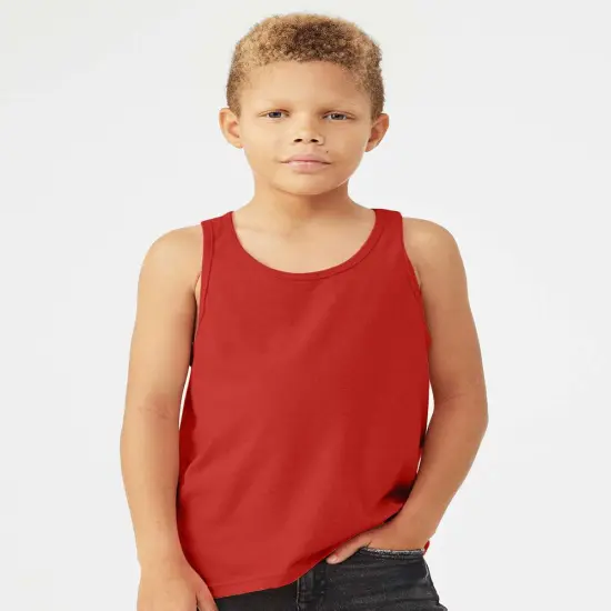 BELLA + CANVAS&reg; Youth Jersey Crew Neck Tank Top - 3480Y Red {1}