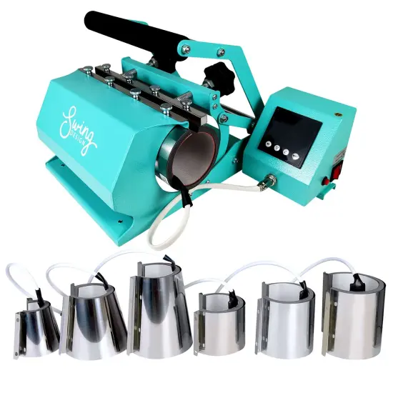 Swing Design 7-in-1 Tumbler Heat Press 20oz/30oz Bundle - Turquoise {5}