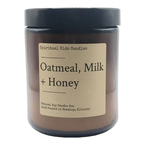 Oatmel, Milk & Honey Soy Candle 8oz 35-40 Hours Hand Poured with All Natural Soy wax and Fragrant Oils! | Birthday Gift | Christmas Gift {1}