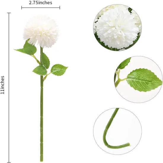 12 Pcs Silk Chrysanthemum Ball Flowers: Bridal Bouquet & Home D&eacute;cor Set {6}