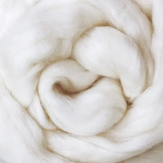 SUPERWASH MERINO Wool Roving. Ethically & Responsibly Sourced Combed Top Fiber for Spinning, Filling and Stuffing - 1 LB Bag, Natural White {3}