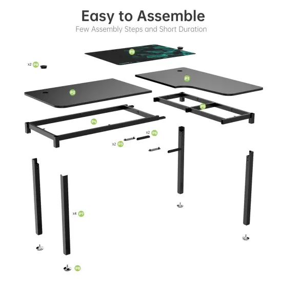 Eureka Ergonomic 60x23 L Shaped Office Desk {5}