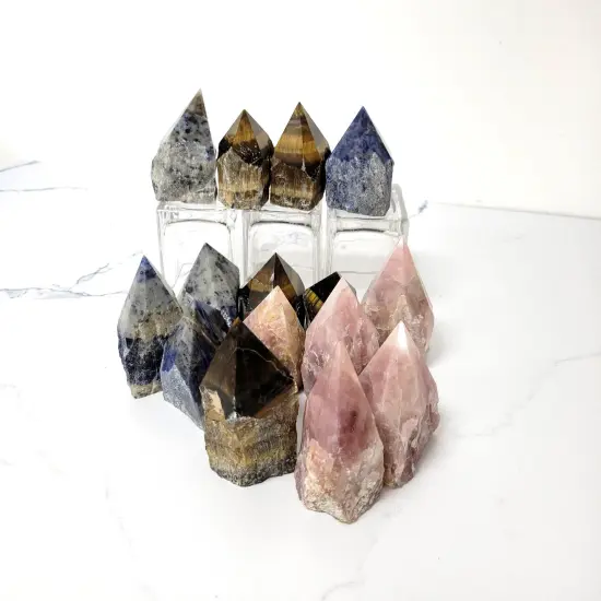 Raw Semi-Polished Top Point Crystal Towers SODALITE {3}