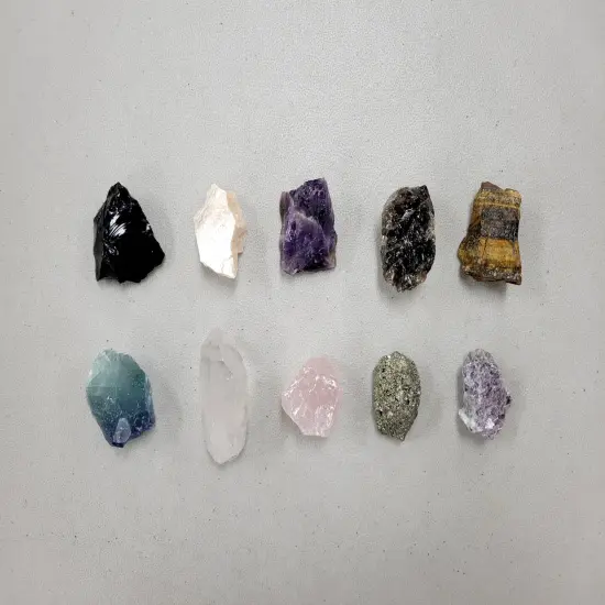10 Piece Raw Healing Crystals Starter Gift Set {3}