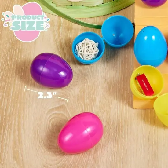 2.3" Easter Eggs, Bright Plastic Easter Eggs Fillable, Assorted Colors {4}