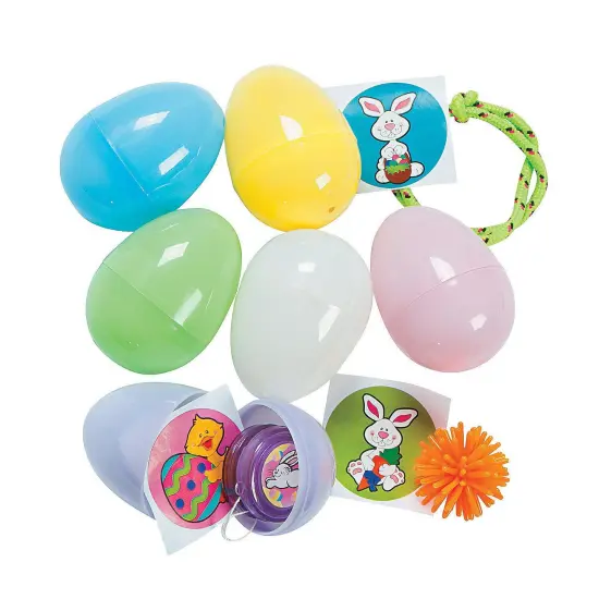 Pastel Toy-Filled Plastic Easter Eggs, 24Pcs {3}