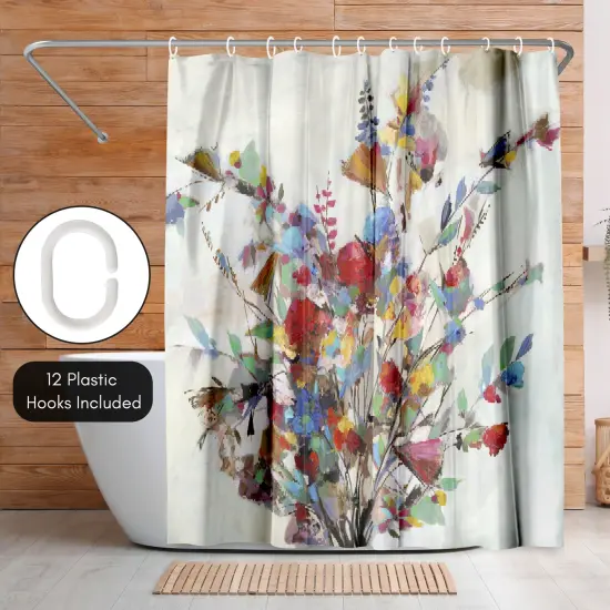 Americanflat 71" x 74" Shower Curtain, Spring Bouquet by PI Creative Art {5}