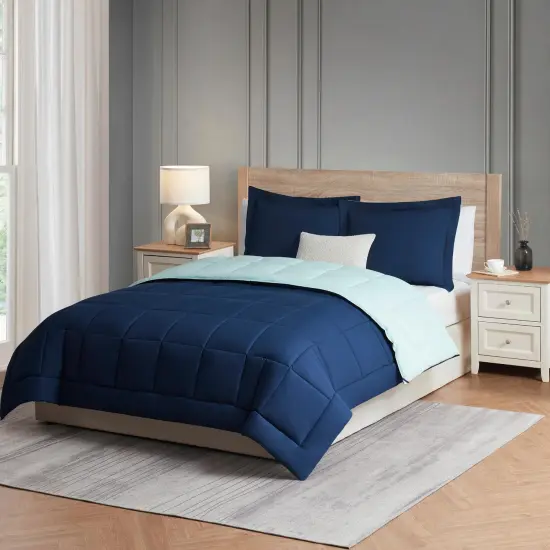 Nestl Down Alternative Comforter Navy/Light Blue {1}