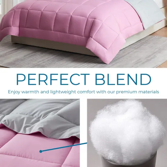 Nestl Down Alternative Comforter Pink/Light Grey {5}