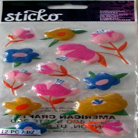Sticko Modern Floral Dimensional Dome Stickers {1}
