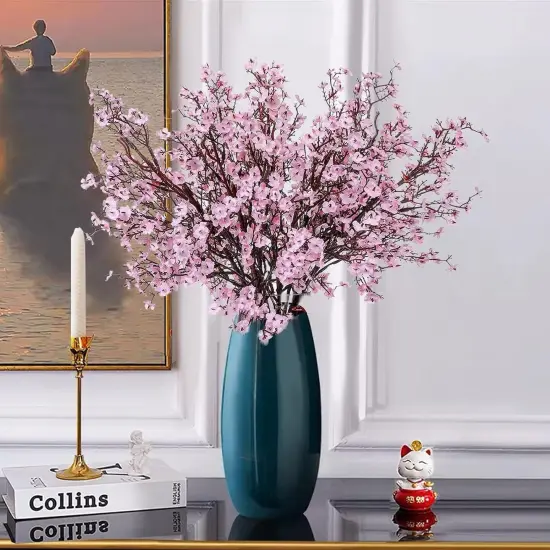 6 Bundles Baby's Breath: UV Resistant Faux Silk Bouquets Orange {5}