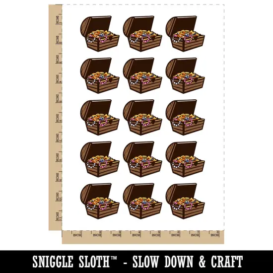 Open Treasure Chest with Gold Pirate Booty Temporary Tattoo Water Resistant Fake Body Art Set Collection (1 Sheet) {3}