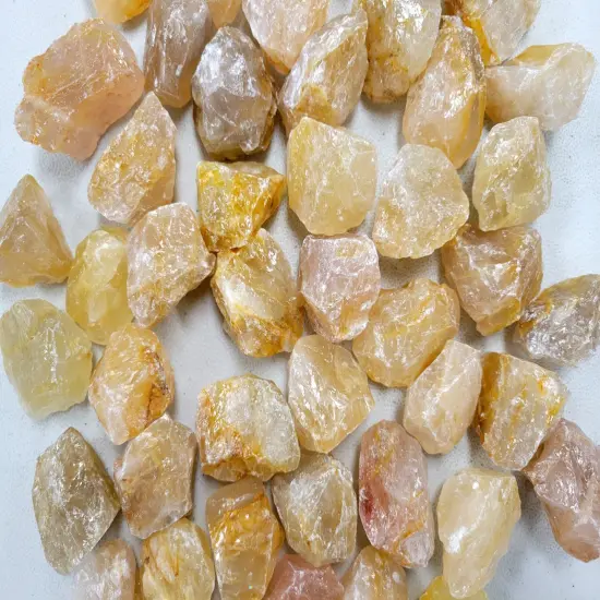 Raw Golden Healer Quartz Crystal Stones {4}