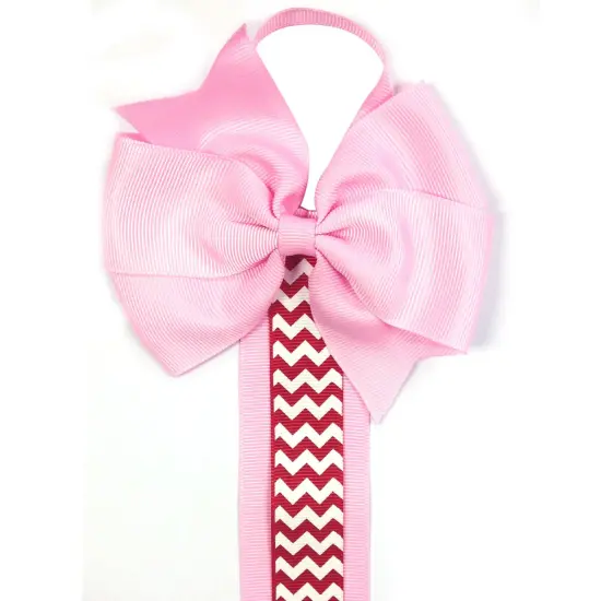 Wrapables Hair Clip and Hair Bow Holder, Pink Chevron {1}
