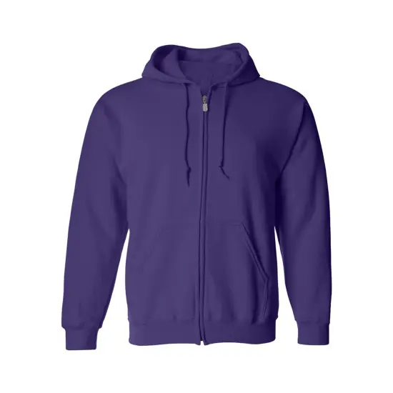 Gildan&reg; Classic Fit Full-Zip Long Sleeve Hooded Sweatshirt Purple {2}