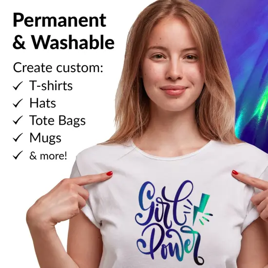 Holographic Permanent Vinyl HTV 6 Premium Permanent Vinyl Holographic Sheets Heat Transfer Holographic HTV Craft Foil Iridescent Opal Vinyl Sheets Without Roll in Gold Silver Chrome and Blue {3}