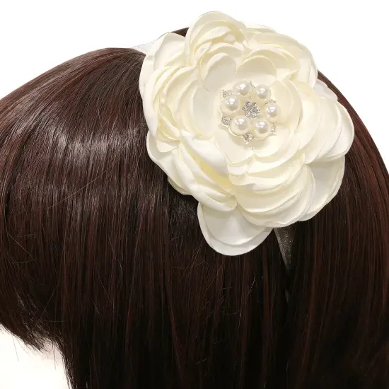 Wrapables Floral Headband Bridal Wreath Crown, Cream {4}
