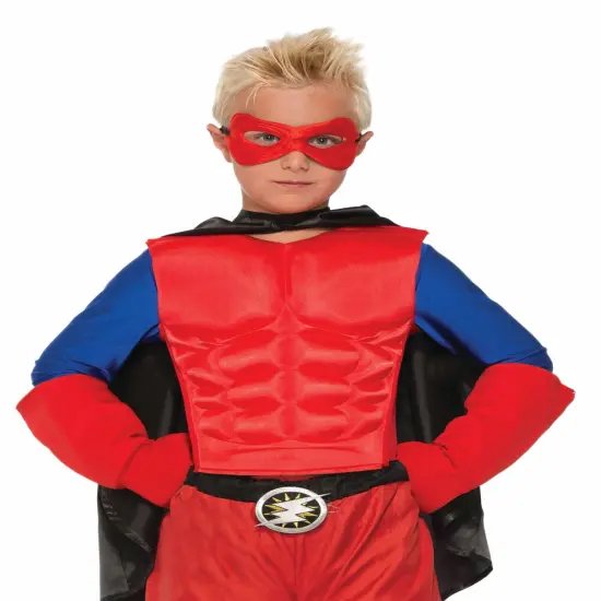 Child's Red Superhero Or Villain Muscle Chest Padded Shirt Costume Accessory {1}