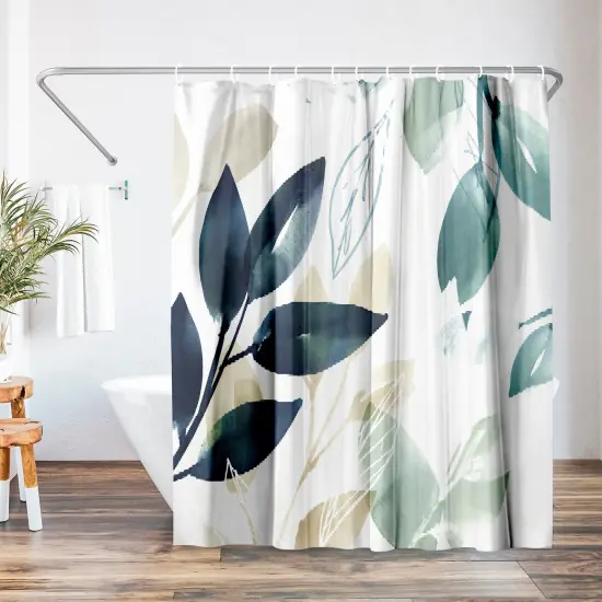 Americanflat 71" x 74" Shower Curtain, Green Sleeves I by PI Creative Art {1}