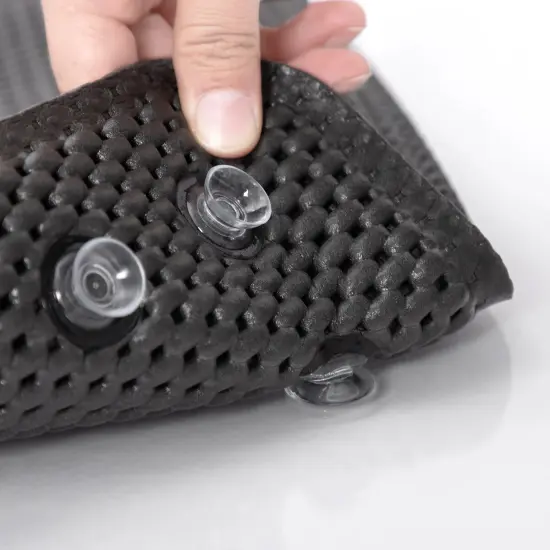 36 in. x 17 in. Non Skid Double Foam Bath Mat With 58 Suction Cups - 3 Colors Grey {6}