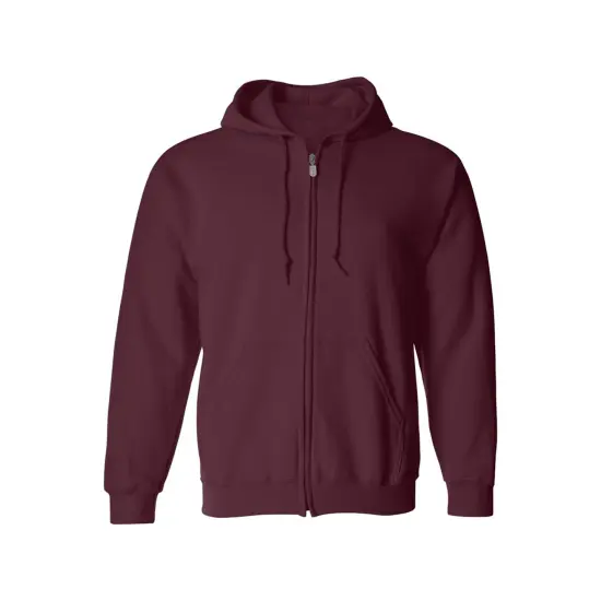 Gildan&reg; Classic Fit Full-Zip Long Sleeve Hooded Sweatshirt Maroon {2}