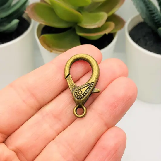 4, 20 or 50 Pieces: 16 x 31 mm Jumbo Bronze Decorative Lobster Clasps {2}