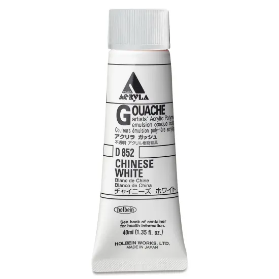 Holbein Acrylic Gouache - Chinese White, 40 ml tube {1}