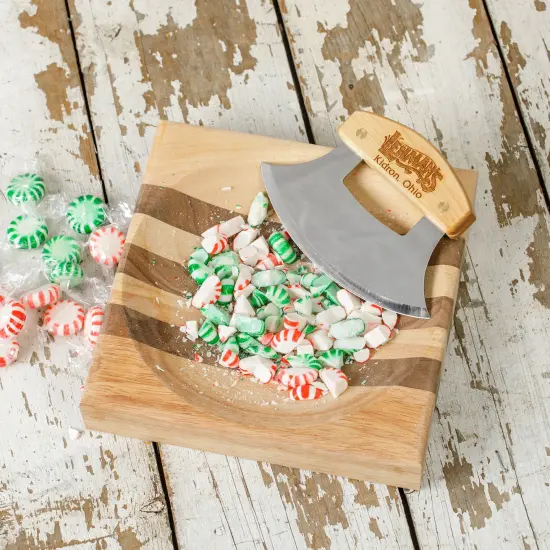 Lehman's ULU Knife and Chopping Bowl, Curved Stainless Steel Rocker Knife Chops and Minces Salad, Vegetables and Herbs, Comes with Hardwood Chopping Bowl Cutting Board {7}