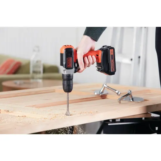 BLACK+DECKER 20V MAX* Cordless 3/8 in Drill Driver Kit (1) Lithium Ion Battery with Charger {6}