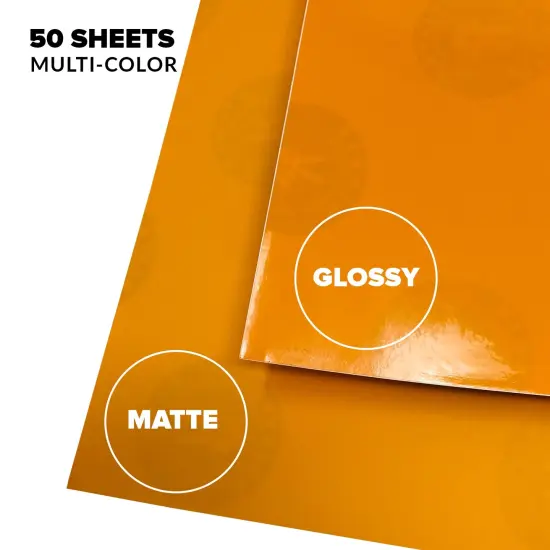 50 Pack Adhesive Permanent Vinyl - Endless Crafting Possibilities with Glossy & Matte Vinyl Sheets to Decorate Your House, Party, Car, Mugs, and More {3}