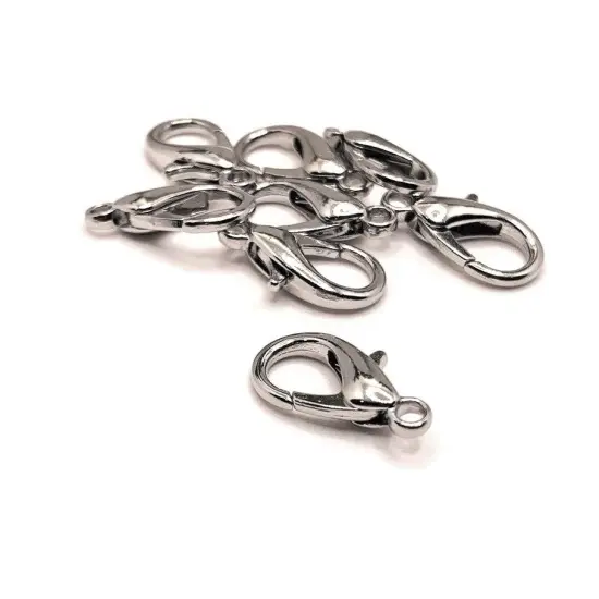 100 or 500 Pieces: Large 8 x 16 mm Antique Silver Lobster Claw Clasps {1}