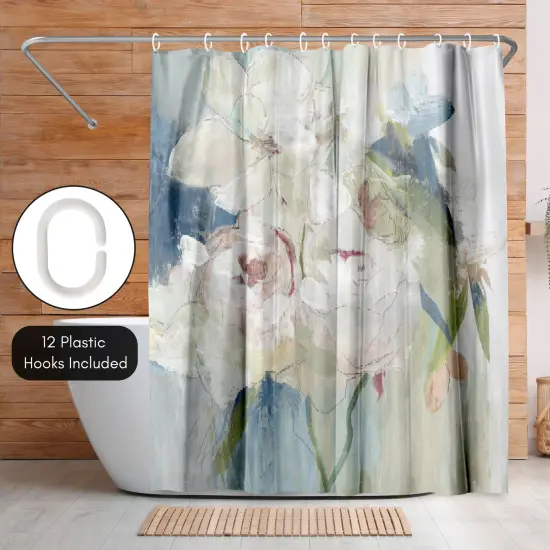 Americanflat 71" x 74" Shower Curtain, Blissful Peony I by PI Creative Art {5}
