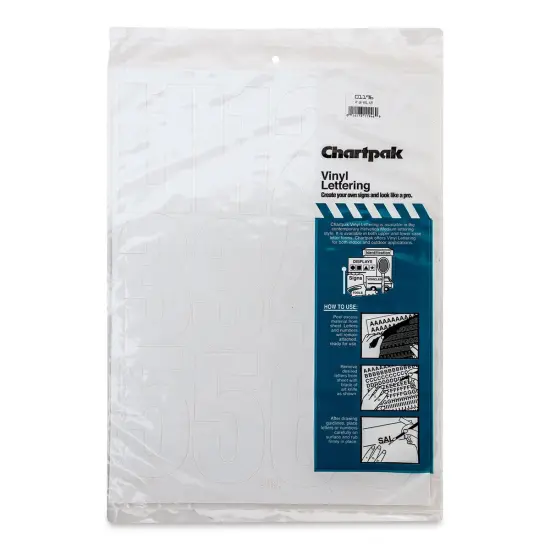 Chartpak Vinyl Numbers - 4" Numbers, White {1}