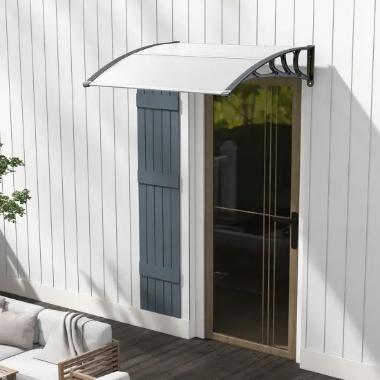 Costway 48" x 40" Window Outdoor Awning Door Canopy Exterior Awning Canopy Black/Grey {9}