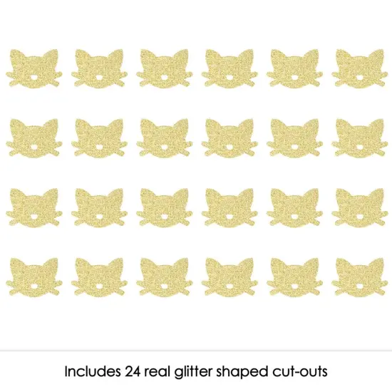 Big Dot of Happiness Gold Glitter Cat - No-Mess Real Gold Glitter Cut-Outs - Purr-FECT Kitty Cat Baby Shower or Birthday Party Confetti - Set of 24 {3}