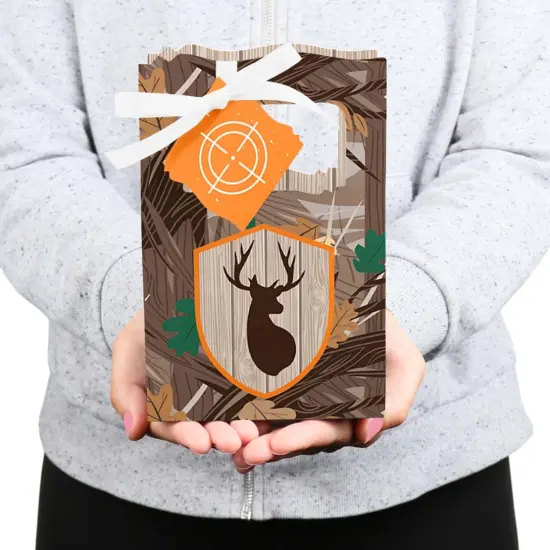 Big Dot of Happiness Gone Hunting - Deer Hunting Camo Baby Shower or Birthday Party Favor Boxes - Set of 12 {6}