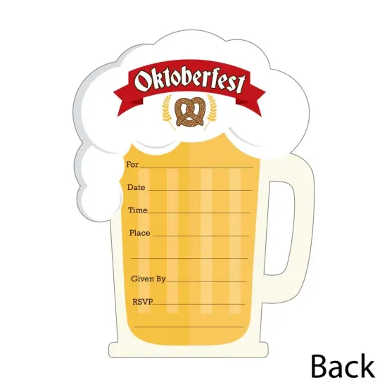 Big Dot of Happiness Oktoberfest - Shaped Fill-in Invitations - Beer Festival Invitation Cards with Envelopes - Set of 12 {4}