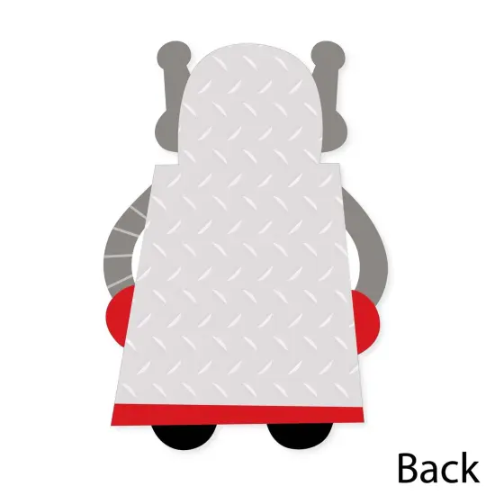 Big Dot of Happiness Gear Up Robots - Shaped Thank You Cards - Birthday Party or Baby Shower Thank You Note Cards with Envelopes - Set of 12 {6}