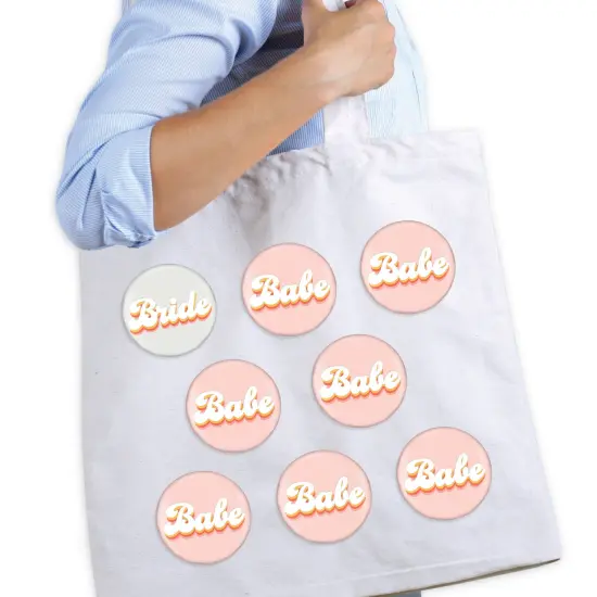 Big Dot of Happiness Bride's Babes - 3 inch Bachelorette Party Badge - Pinback Buttons - Set of 8 {3}