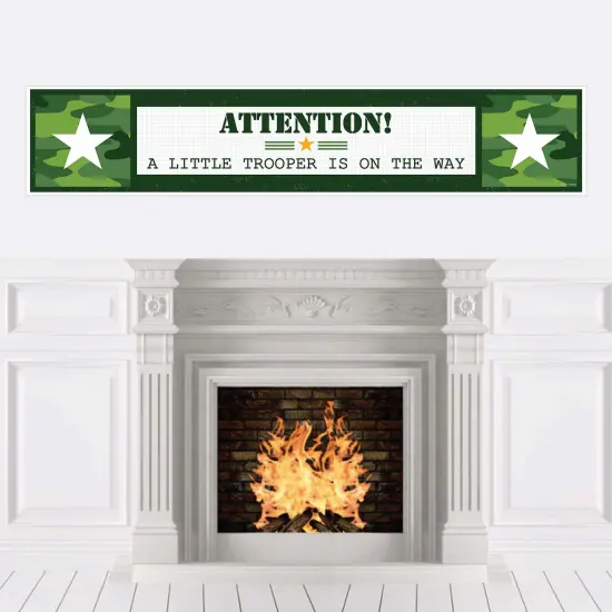 Big Dot of Happiness Camo Hero - Army Military Camouflage Baby Shower Decorations Party Banner {1}