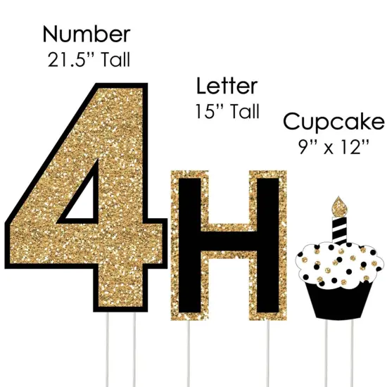 Big Dot of Happiness Adult 40th Birthday - Gold - Yard Sign Outdoor Lawn Decorations - Happy Birthday Yard Signs {7}