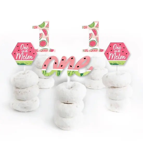 Big Dot of Happiness 1st Birthday One in a Melon - Dessert Cupcake Toppers - Fruit First Birthday Party Clear Treat Picks - Set of 24 {3}