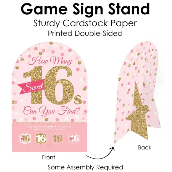 Big Dot of Happiness Sweet 16 - 16th Birthday Party Scavenger Hunt - 1 Stand and 48 Game Pieces - Hide and Find Game {7}