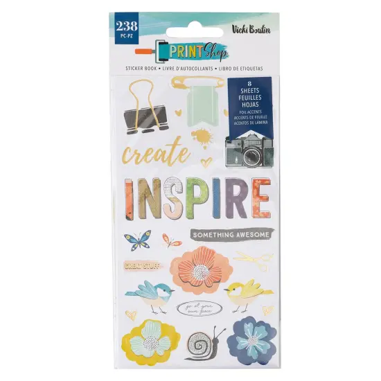 Vicki Boutin Print Shop Sticker Book-W/Gold Foil Accents 238/Pkg {1}