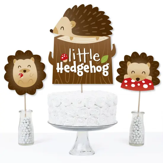 Big Dot of Happiness Forest Hedgehogs - Woodland Birthday Party or Baby Shower Centerpiece Sticks - Table Toppers - Set of 15 {4}