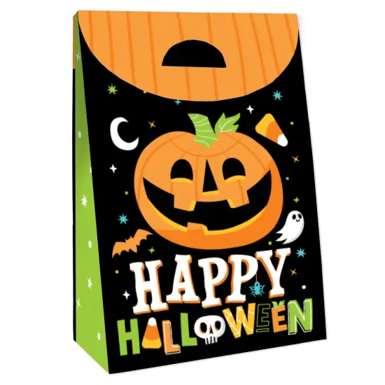 Big Dot of Happiness Jack-O'-Lantern Halloween - Kids Halloween Gift Favor Bags - Party Goodie Boxes - Set of 12 {4}