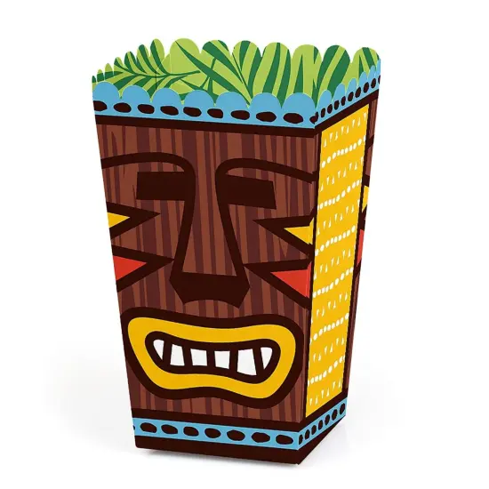 Big Dot of Happiness Tiki Luau - Tropical Hawaiian Summer Party Favor Popcorn Treat Boxes - Set of 12 {1}
