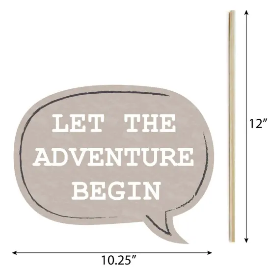 Big Dot of Happiness Funny World Awaits - Travel Themed Photo Booth Props Kit - 10 Piece {6}